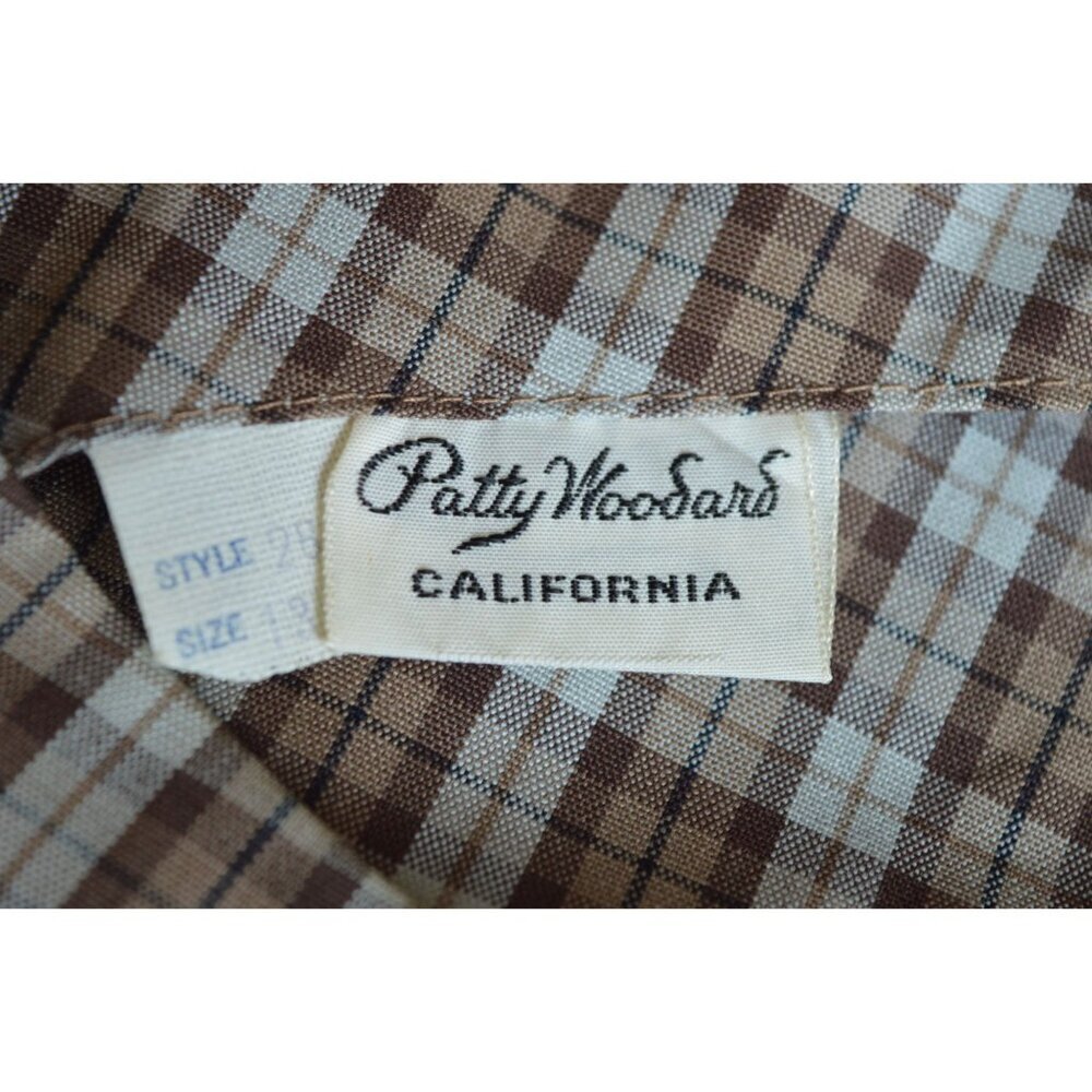 Vintage 60s Patty Woodard Brown Plaid Belted Skirt Set Juniors Size Small Coquet - Picture 7 of 16